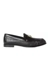 Fendi Nappa Leather Baguette Loafers Fringe Detail In Black