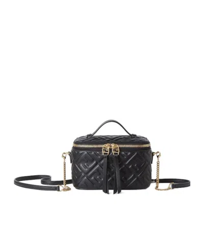 FENDI BLACK NAPPA LEATHER MINI-BAG WITH FF MOTIF