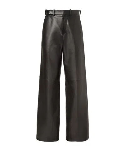 FENDI BLACK NAPPA LEATHER PANTS