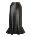 Fendi Leather Midi Skirt In Black