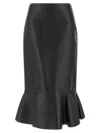 Fendi High-waisted Ruffled Hem Skirt In Black