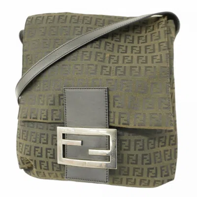 Pre-owned Fendi Black Nylon Canvas Shoulder Bag ()