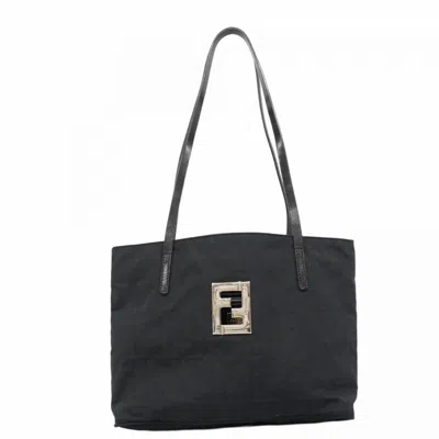 Pre-owned Fendi Black Nylon Canvas Tote Bag ()
