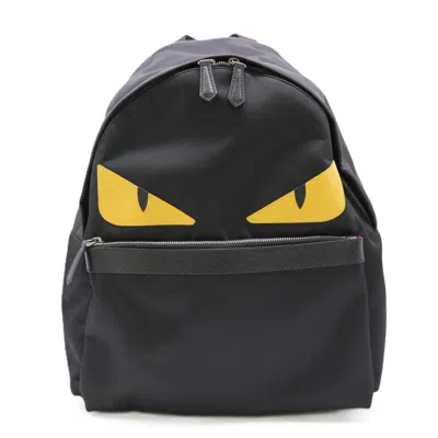 Pre-owned Fendi Black Nylon Leather Backpack ()
