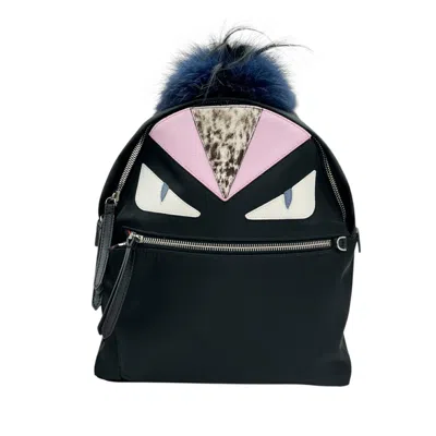 Pre-owned Fendi Black Nylon Leather Backpack ()