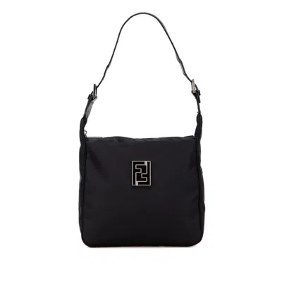 Pre-owned Fendi Black Nylon Leather Handbag Shoulder Bag ()