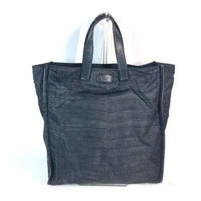 Pre-owned Fendi Black Nylon Leather Shoulder Bag Tote Bag ()