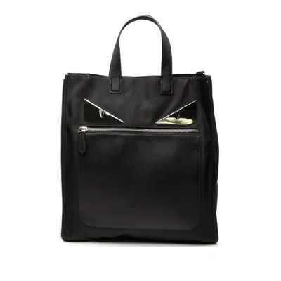 Pre-owned Fendi Black Nylon Leather Tote Bag ()