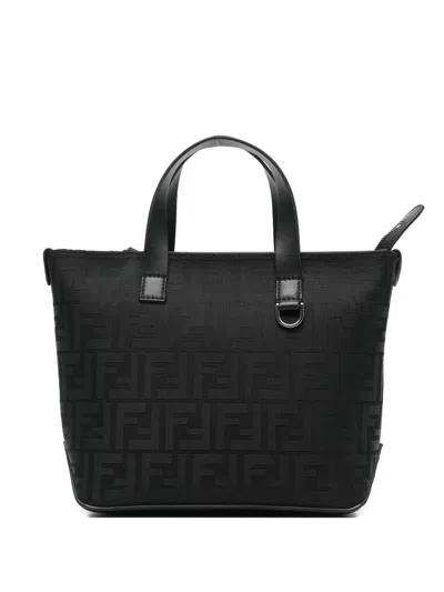 Fendi Black Nylon Totes Ff Shopping