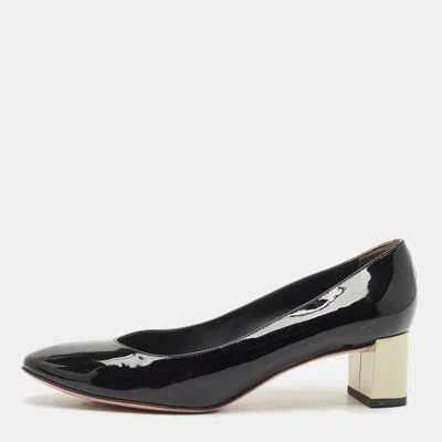 Pre-owned Fendi Black Patent Leather Eloise Round Toe Pumps Size 39.5