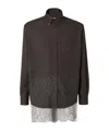 Fendi Wool Shirt With Lace Hem And Long Sleeves In Brown
