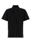 Fendi Ff Piquet Jacquard Polo Shirt In Black
