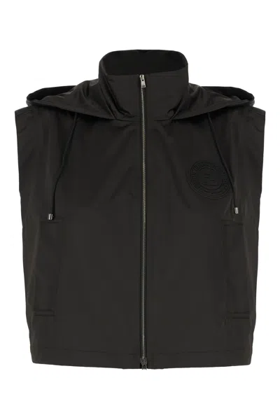 FENDI BLACK POLYESTER SLEEVELESS JACKET