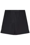 Fendi Black Cotton Bermuda Shorts Men In Black
