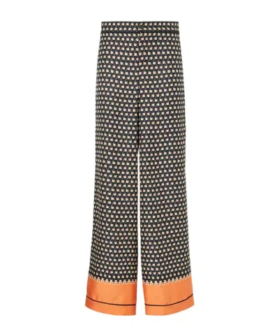 Fendi Geometric-print Wide-leg Trousers In Multi