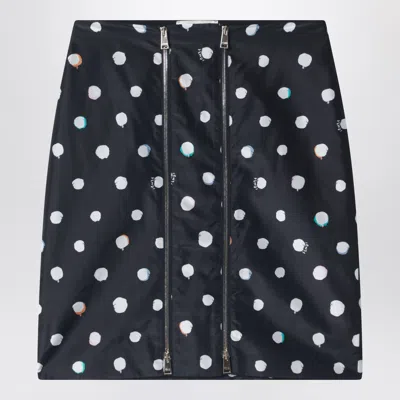Fendi Black Printed Taffeta Mini Skirt