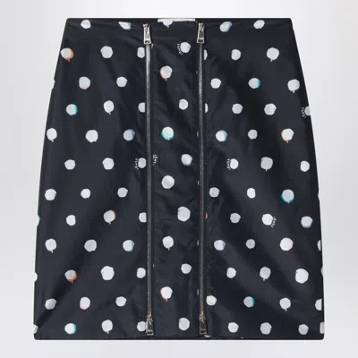 Fendi Black Printed Taffeta Skirt Women In Blue