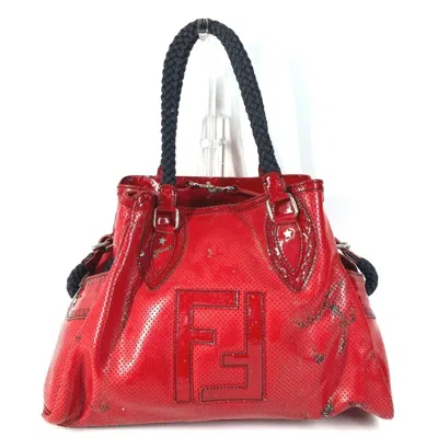 Pre-owned Fendi Black Red Color Shoulder Bag Tote Bag () In Black, Red Color