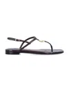 Fendi Chocolate Leather Fold Thong Sandals In Multi