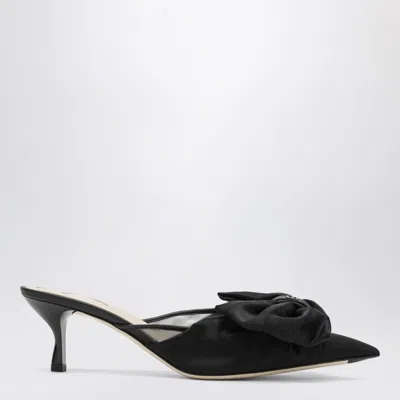Fendi Black Satin Medium-heeled Sabots Women