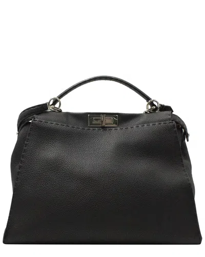 Fendi Black Selleria Leather Peekaboo Medium (authentic Pre-loved)