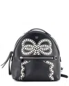 Fendi Black Sheep Leather By The Way Flowerland Backpack Embellished Mini  (authentic Pre-loved) In Black
