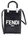 Fendi Black Sheep Leather Sunshine Shopper Tote Mini (authentic Pre-loved) In Black