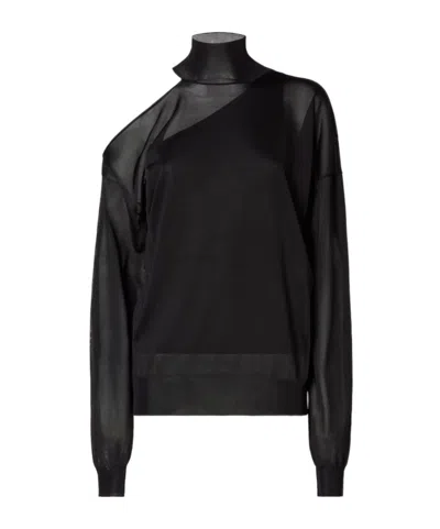 FENDI BLACK SILK ORGANZA JUMPER