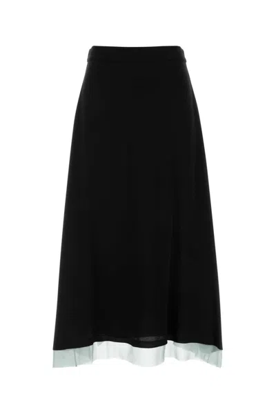 FENDI BLACK SILK SKIRT