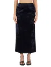 Fendi Zip-embellished Velvet Maxi Skirt In Black