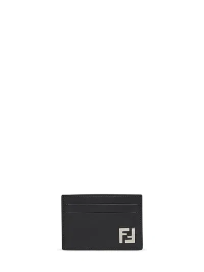 Fendi Black Slim Squared Ff Card Holder