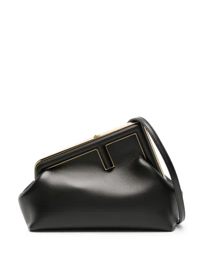 FENDI BLACK SMALL FIRST CLUTCH BAG