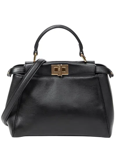 Fendi Black Smooth Calfskin Leather Mini Peekaboo (authentic Pre-loved)