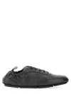 Fendi Calf Leather Sneakers With Subtle Branding In Black