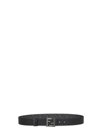 Fendi Men Black Squared Ff Reversible Belt