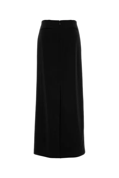 Fendi Black Stretch Cady Skirt In Multi