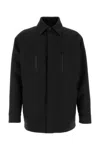 Fendi Wool Blend Jacket With Collar And Zip Pockets In Black