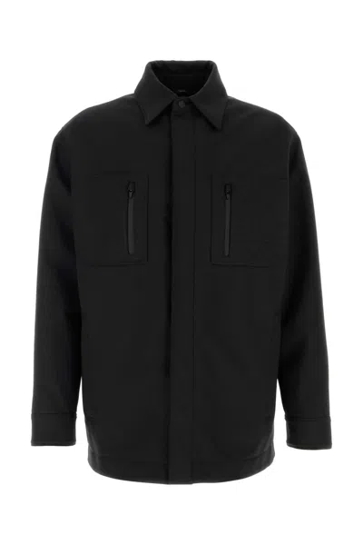 FENDI BLACK STRETCH WOOL BLEND JACKET