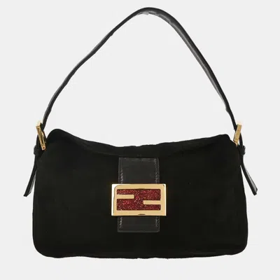 Pre-owned Fendi Black Suede Handbag
