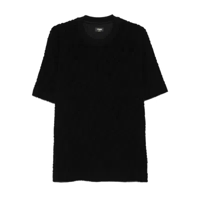 FENDI FENDI BLACK T-SHIRTS & VESTS - T-SHIRTS MEN