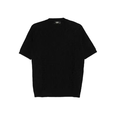 FENDI FENDI BLACK T-SHIRTS & VESTS - T-SHIRTS MEN