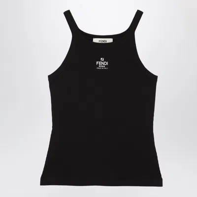 Fendi Black Tank Top With Logo