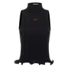 Fendi High Neck Fitted Sleeveless Top With Ruffles Clothing In Black