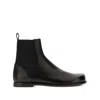 Fendi Ff Squared Nappa Leather Chelsea Boots In Black