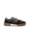Fendi Match Suede Sneakers With Jacquard Ff Fabric Inserts In Black