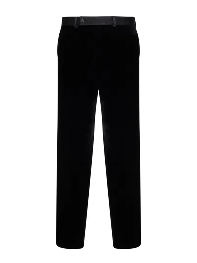 Fendi Black Velvet Cigarette Trousers