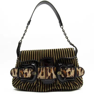 Fendi Black Velvet Shopper Bag ()