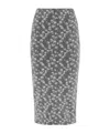 Fendi High-waisted Knit Knee-length Skirt With All-over Pattern In Black