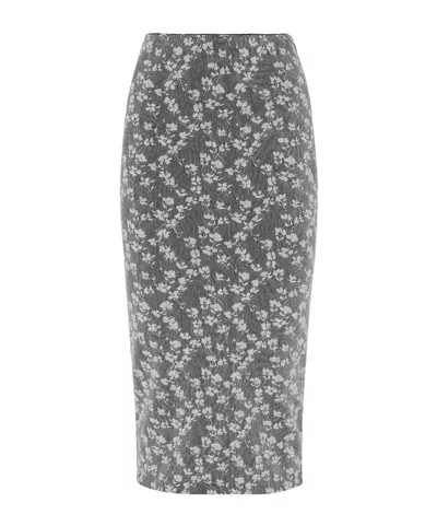 FENDI FENDI FLORAL MOTIF LAYERED EFFECT MIDI SKIRT