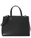 Fendi Black Vitello Elite Leather Regular 2jours Tote (authentic Pre-loved) In Pattern